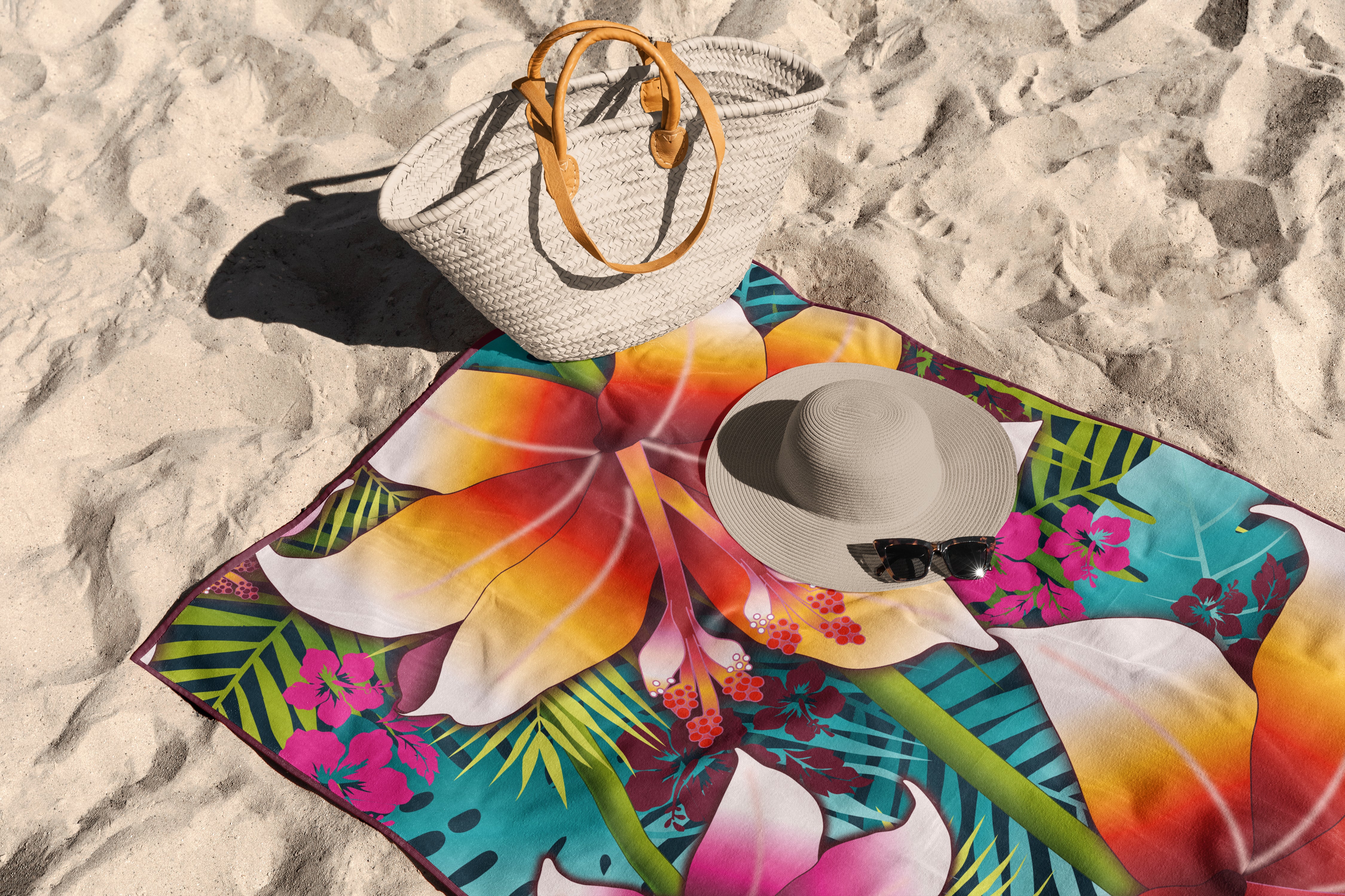 Solem Tahiti Flowers XL Beach Towel