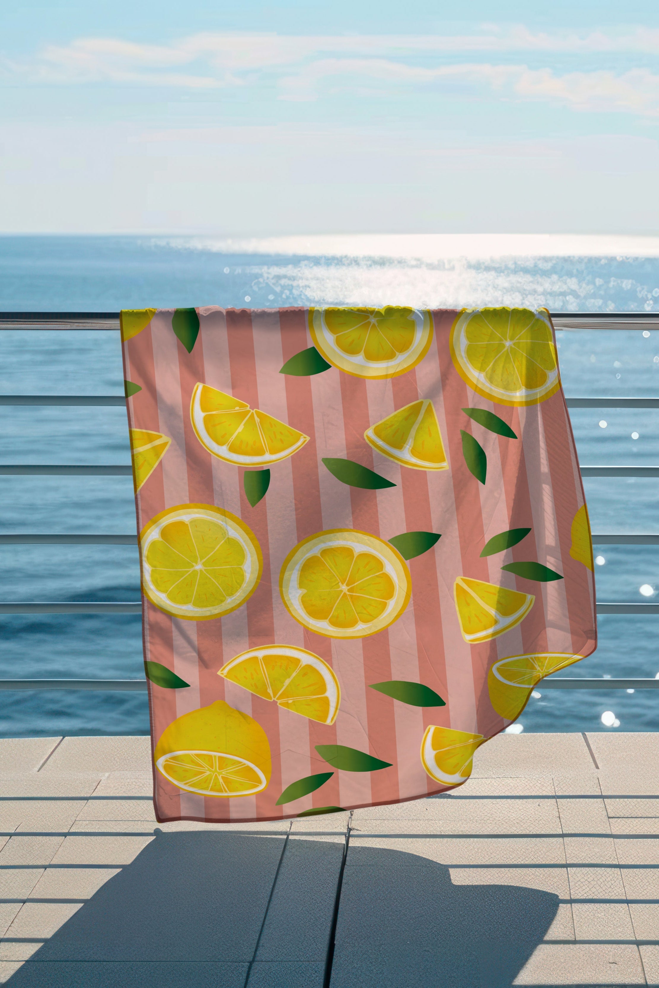 Serviette de plage Rose Citron XL
