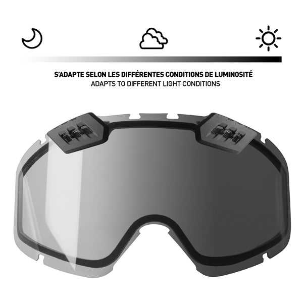 CKX Lentille de lunettes 210° avec ventilation contrôlable photochromique, hiver