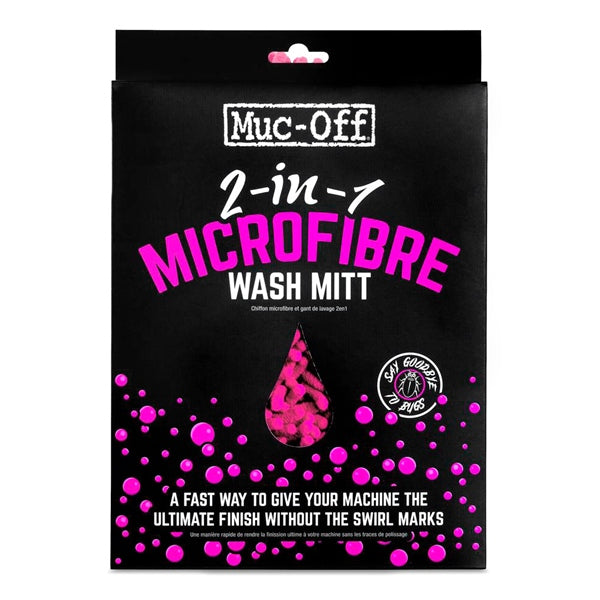 Muc-Off Gant de lavage en microfibres 2 en 1