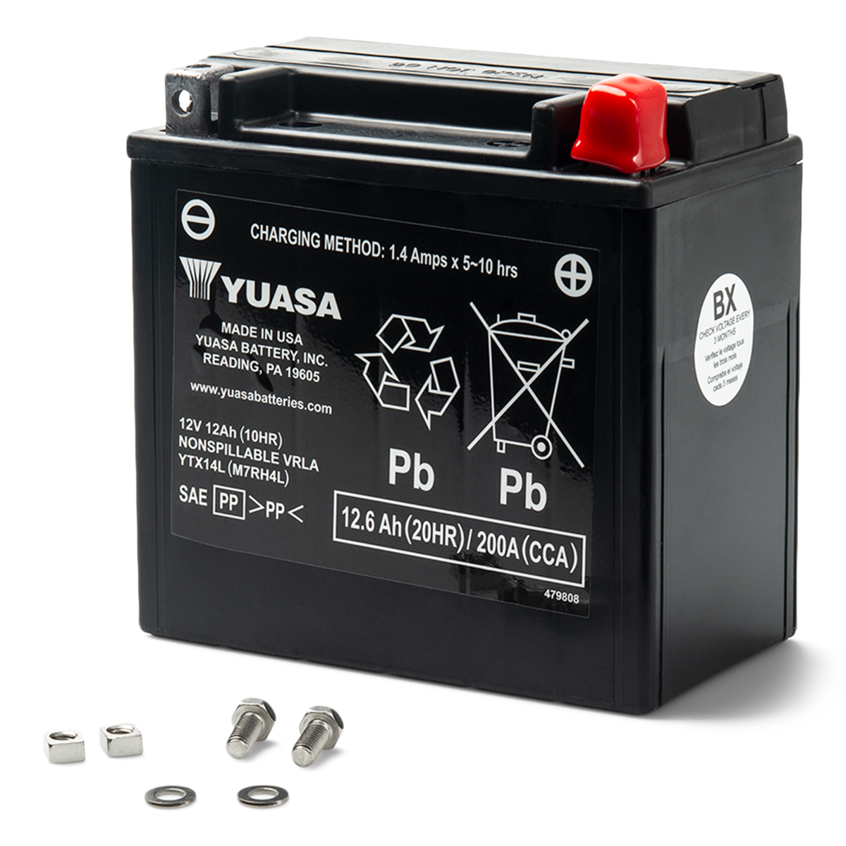 Batterie Yuasa - YTX14L - AGM, activée en usine*