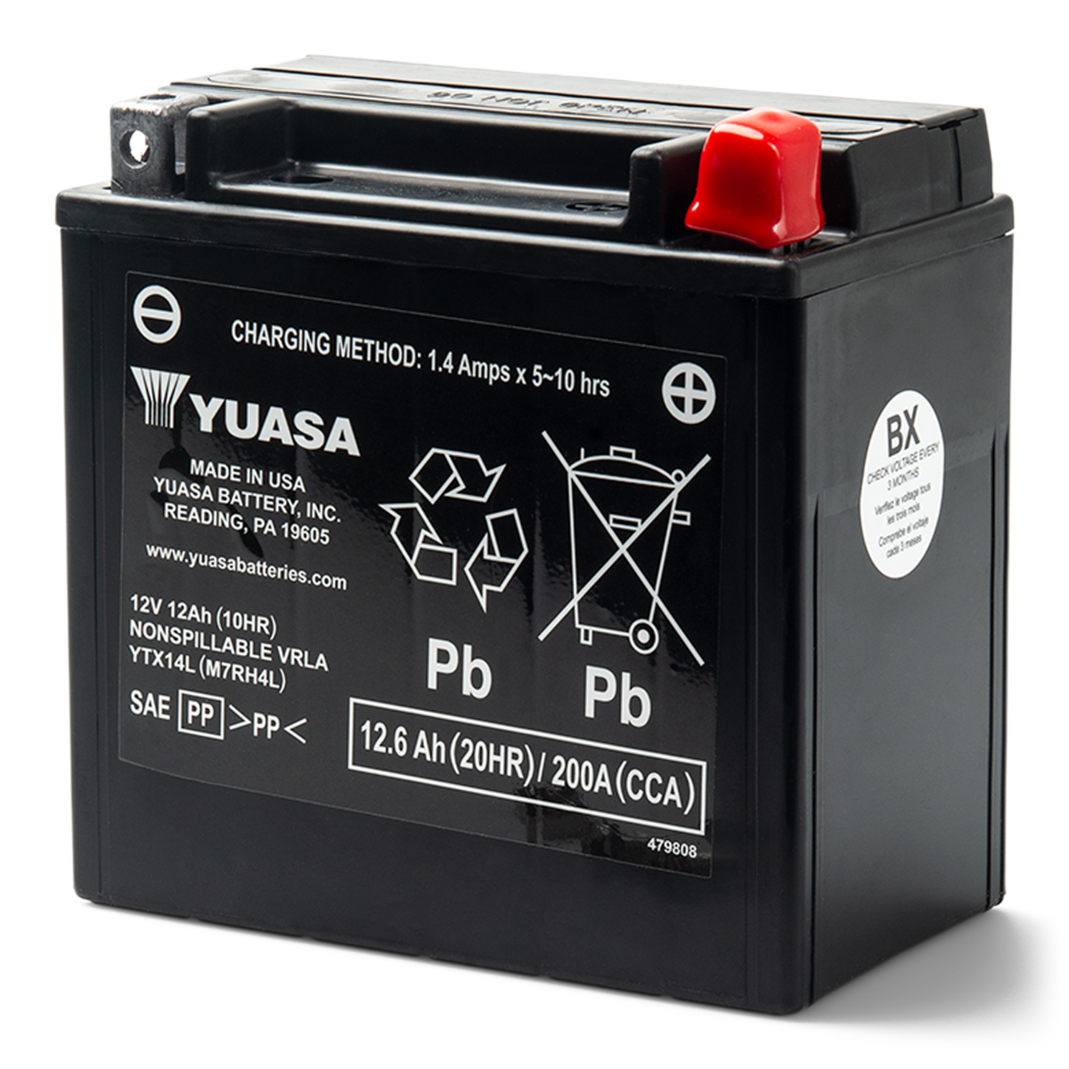 Batterie Yuasa - YTX14L - AGM, activée en usine*