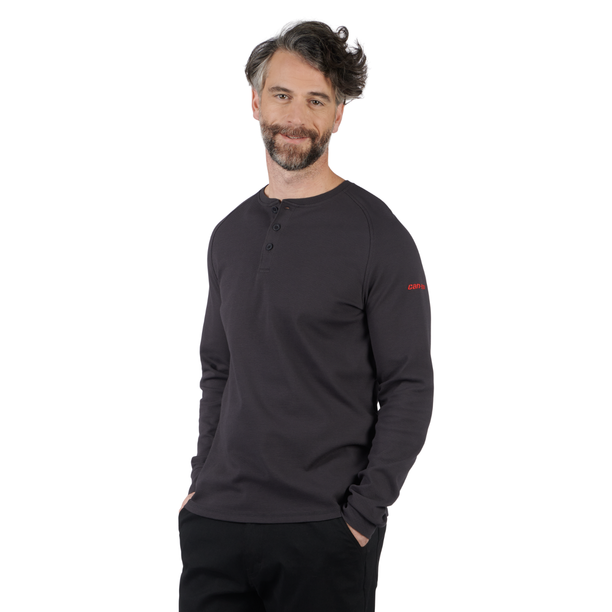 Tricot texturé à manches longues pour homme