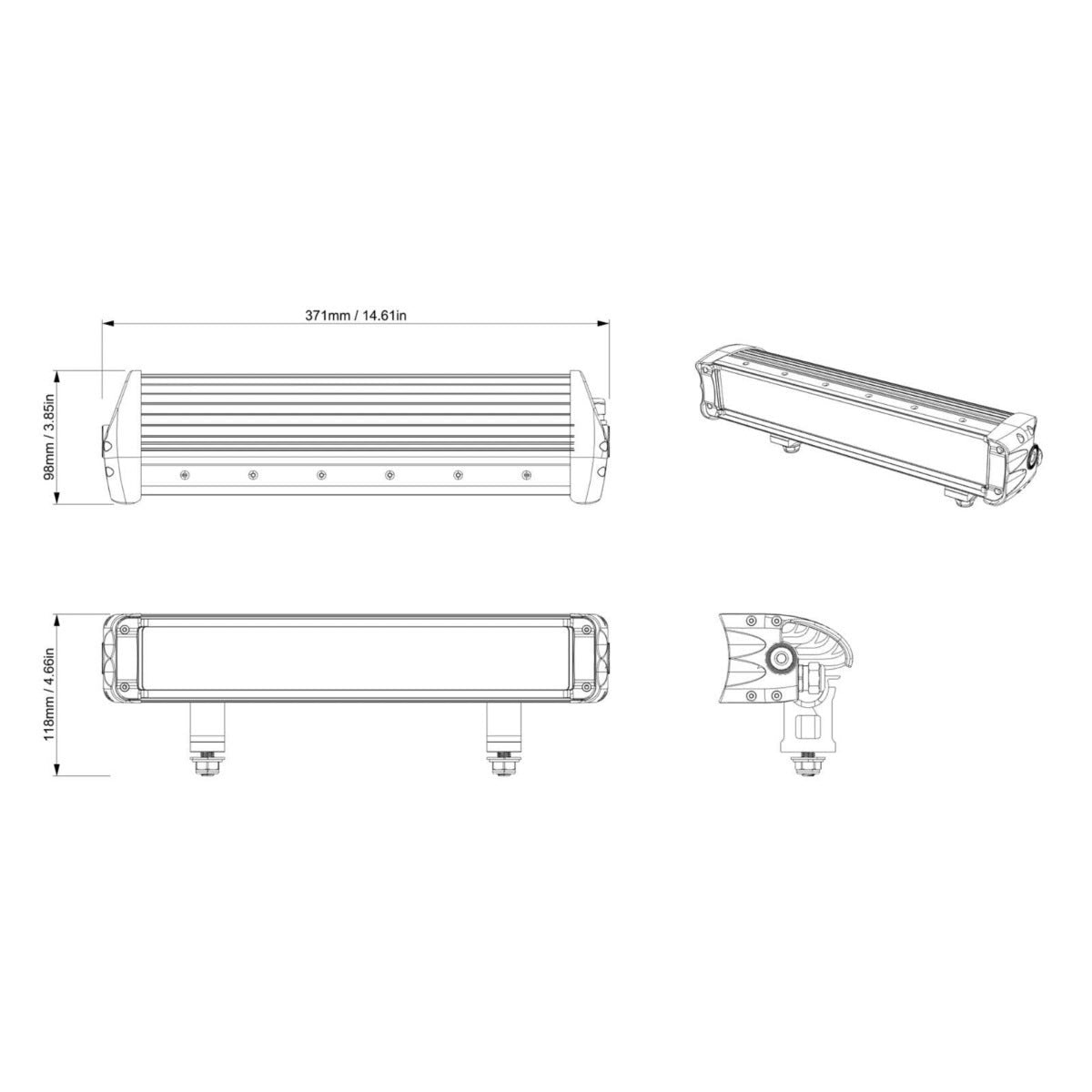 Barre d'éclairage double DEL 38 cm (15 po) 90 W Can-Am