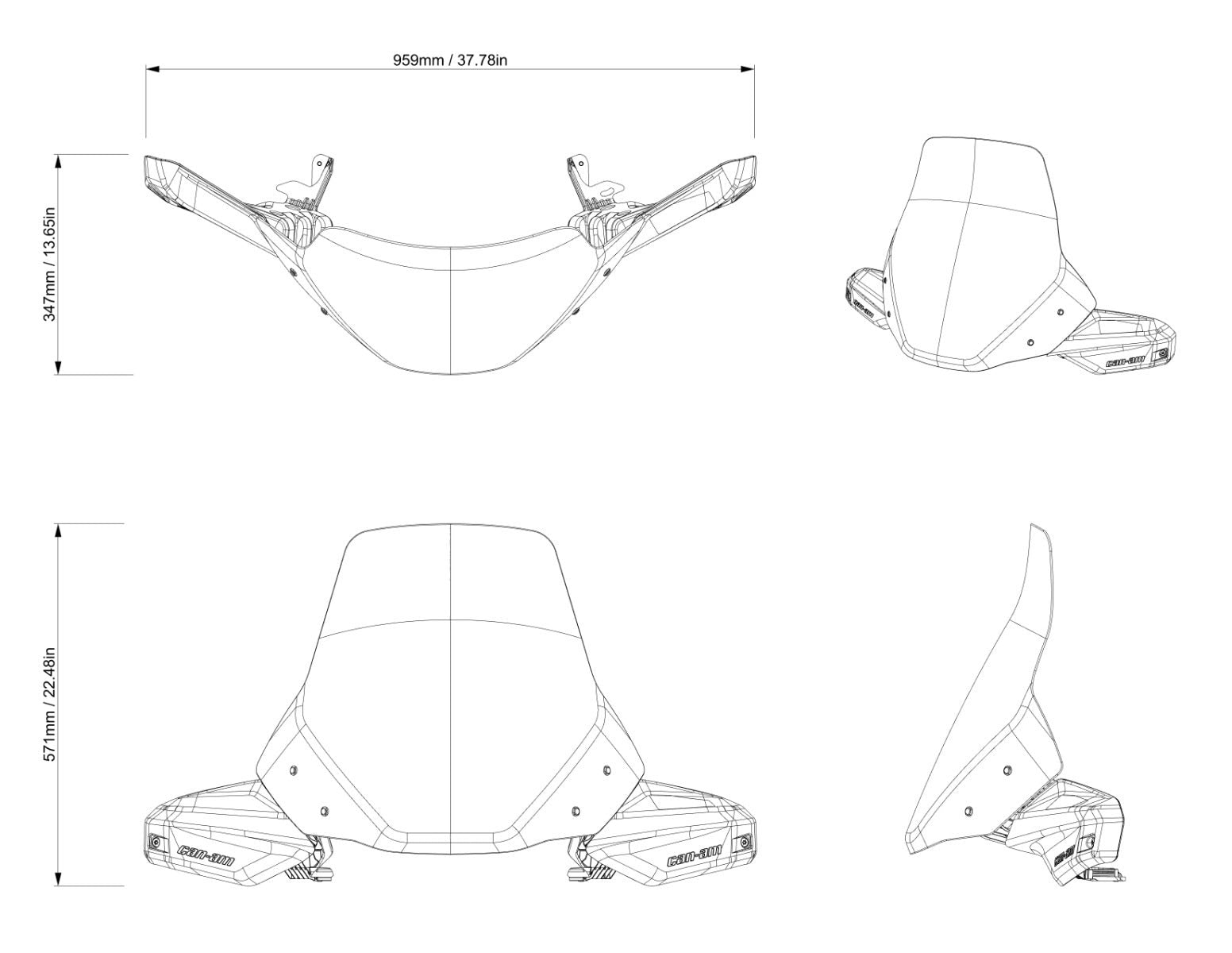 Can-Am Outlander Extra High Windshield Kit