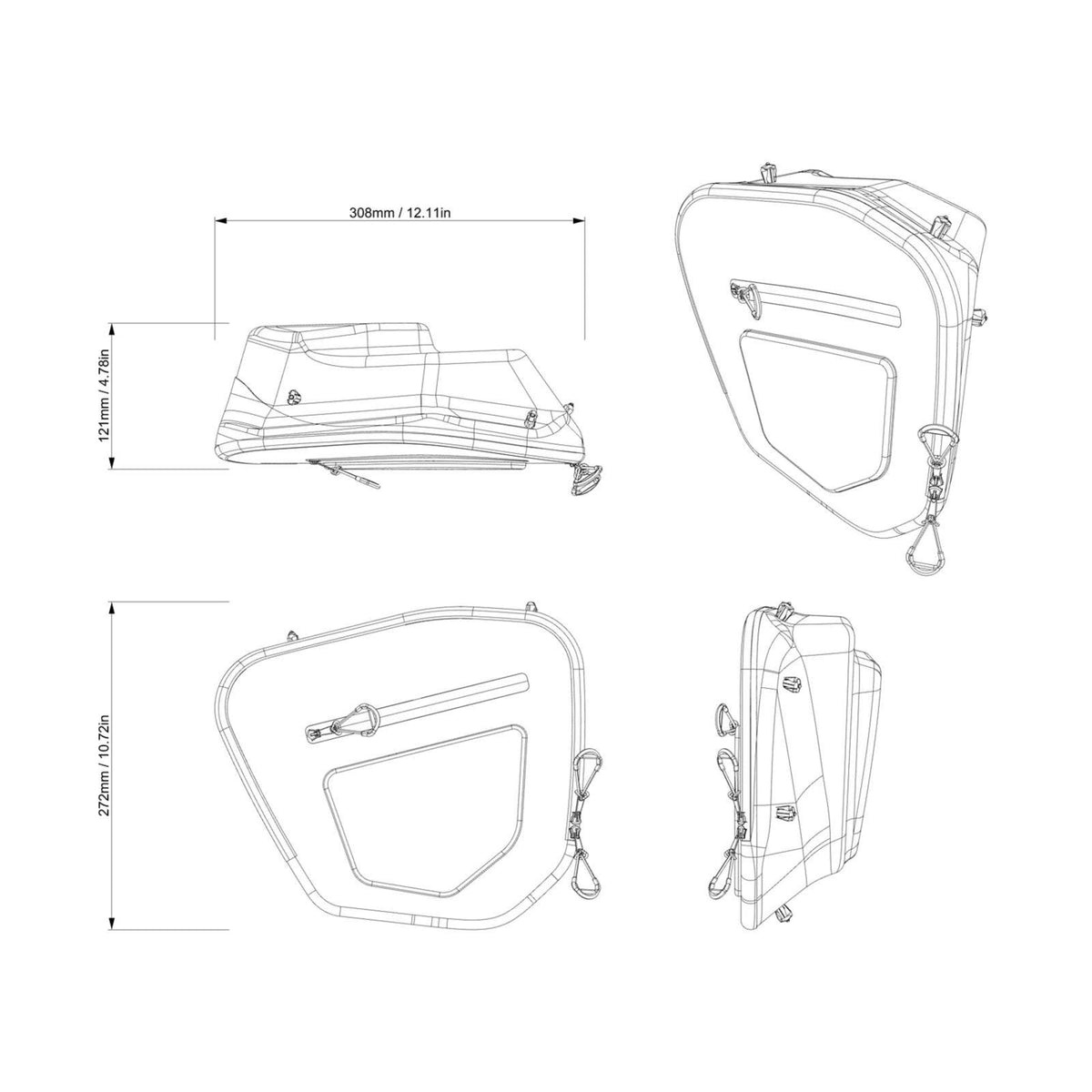 Can-Am Maverick R Rear Upper Door Storage Bags