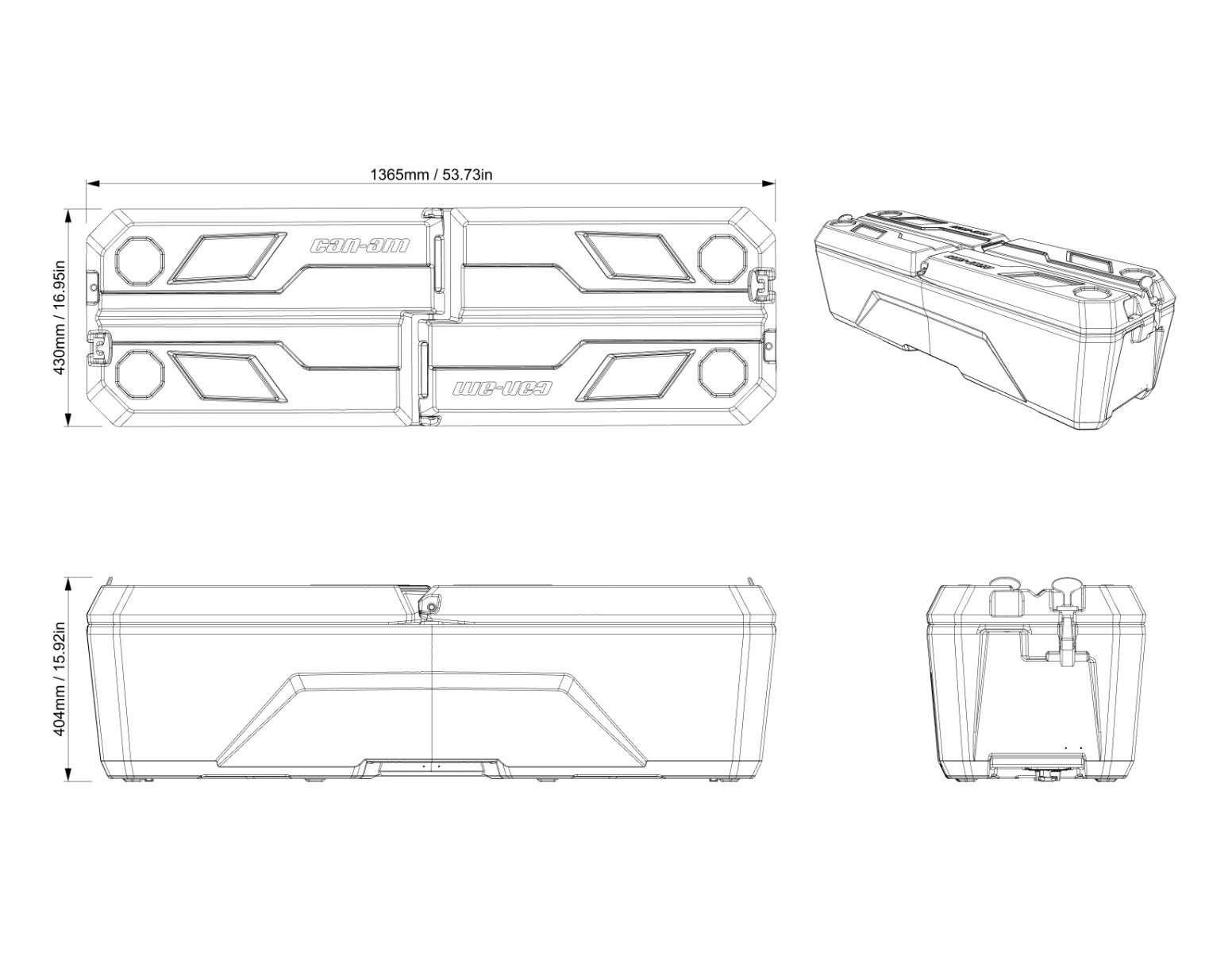 Can-Am Defender LinQ 40 US Gal (150 L) Cargo Bed Box
