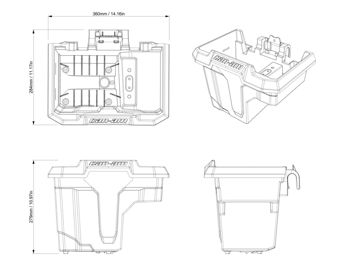 Compartiment sous le siège central (7 L) pour Can-Am Defender
