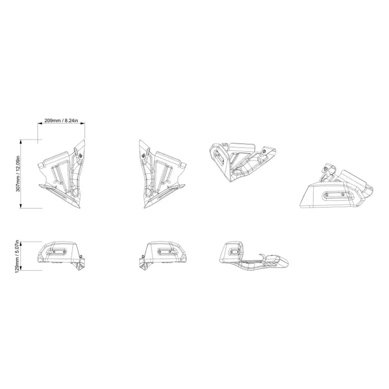 Protecteurs de bras triangulaires avant en aluminium