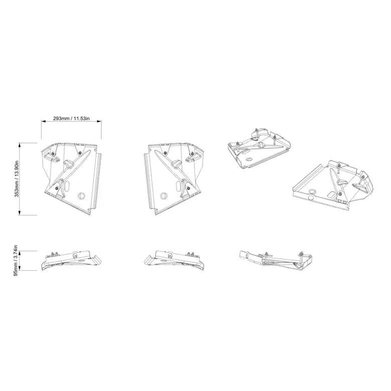 Protecteurs de bras triangulaires arrière en aluminium