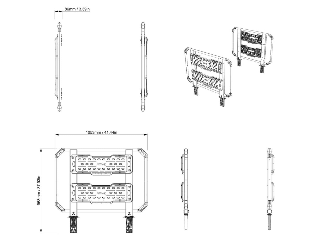 Rallonge de boîte de chargement - Haute (pour Grille de protection) pour Can-Am Defender
