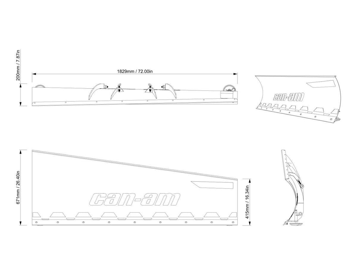 Pelle de route ProMount en acier de 183 cm (72 po) Can-Am