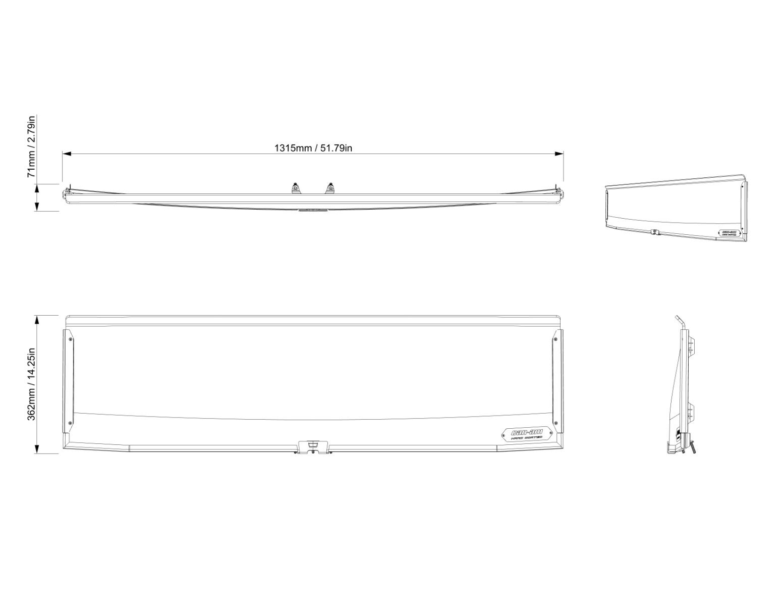 Can-Am Defender Half Windshield - Hardcoated