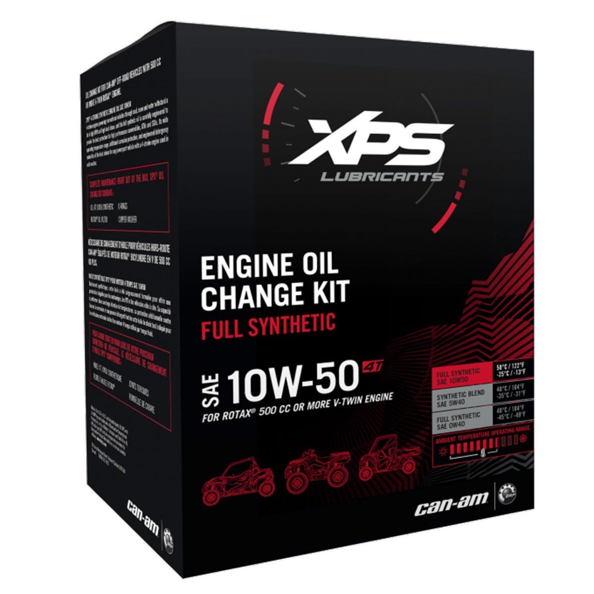 Nécessaire De Changement D'huile Synthétique 4T 10W-50 pour Moteur à deux cylindres en V ou Rotax 500 cc