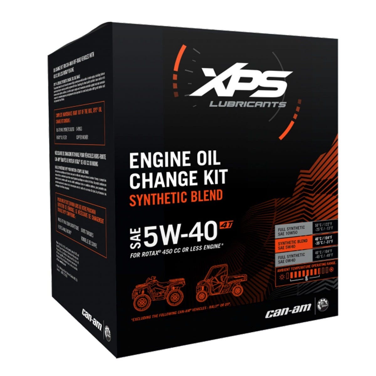 Nécessaire De changement D'huile Semi-Synthétique 4T 5W-40 Can-Am pour moteur Rotax 450 cc et moins