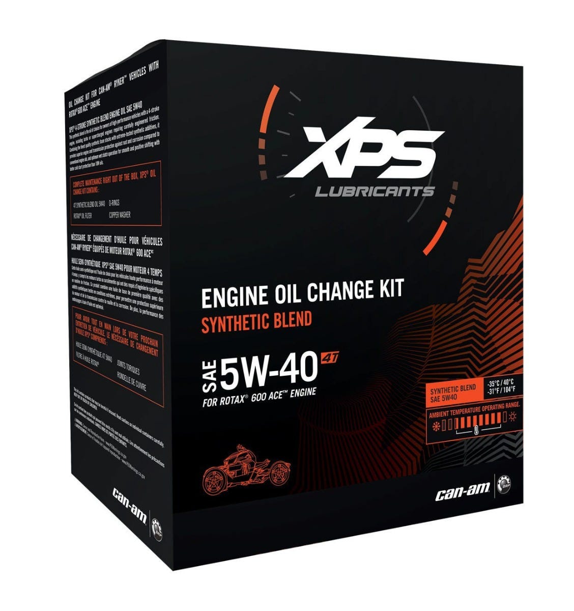 Nécessaire de Changement D'huile Semi-Synthétique 5W-40 pour Moteur Rotax 600CC