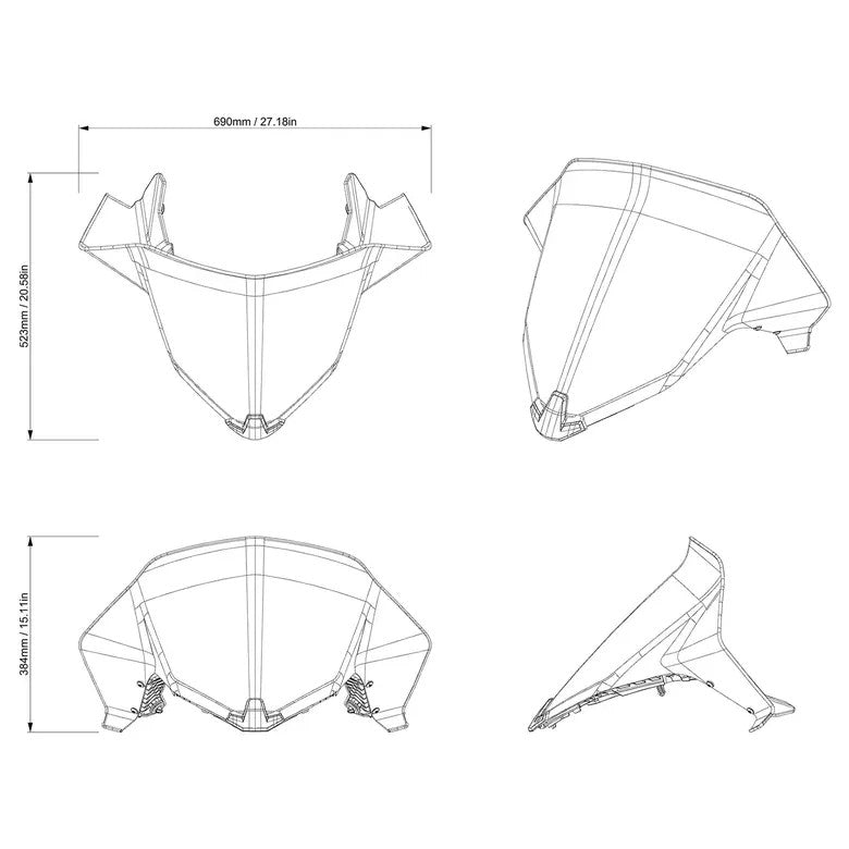 Pare-brise monopièce sport moyen Ski-Doo
