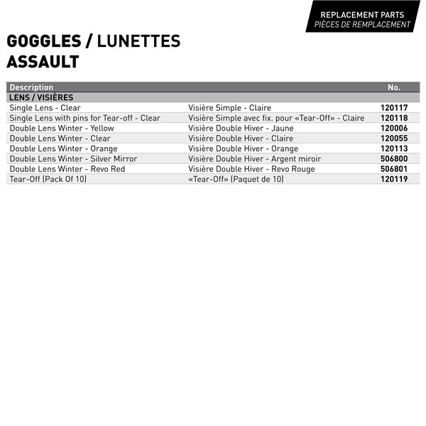 CKX Lunettes Assault, Hiver Noir mat