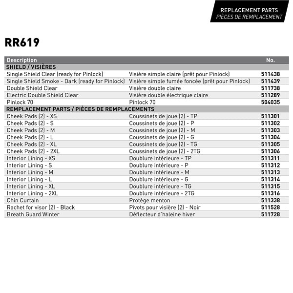 CKX RR619 - Casque intégral Hiver