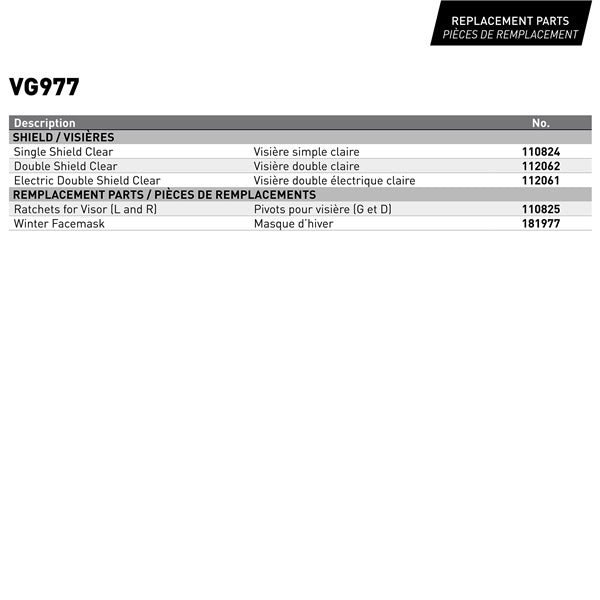 CKX Casque Ouvert VG977, hiver Solid