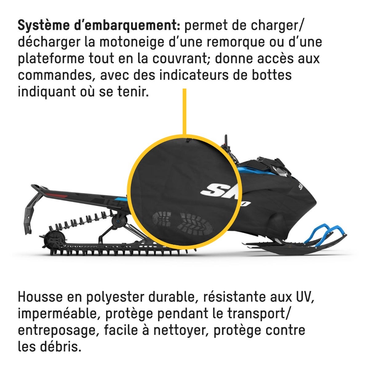 Ski-Doo Ride On Cover (ROC) System for snowmobile
