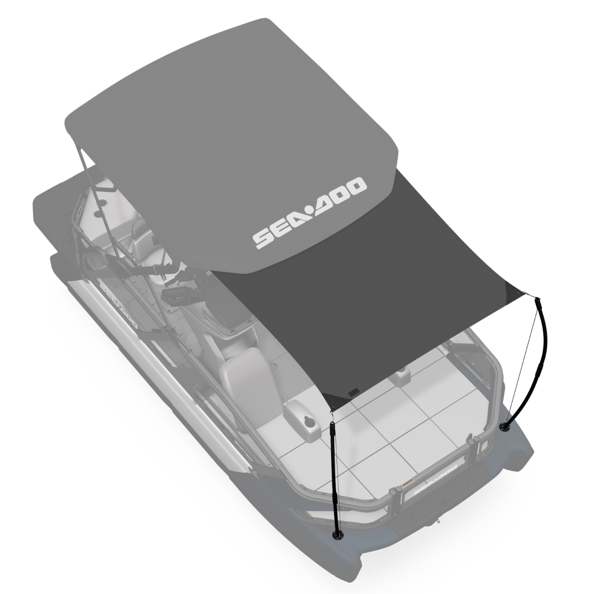 Sea-Doo Extension de voile d'ombrage pour Toit Bimini 18 pi pour ponton Switch