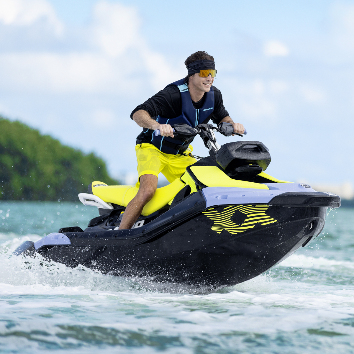 Sea-Doo Ensemble de siège 2 places jaune fluo pour Trixx